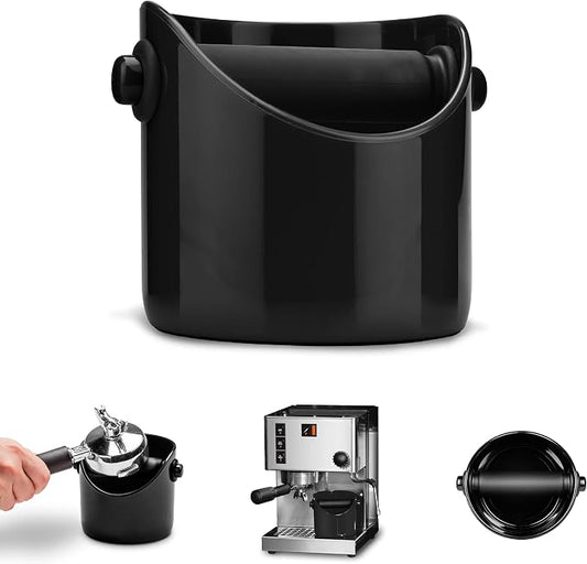 Dreamfarm Grindenstèin Sturdy, Compact, Modern Space-Saving Espresso Coffee Grind Knock Box - Black