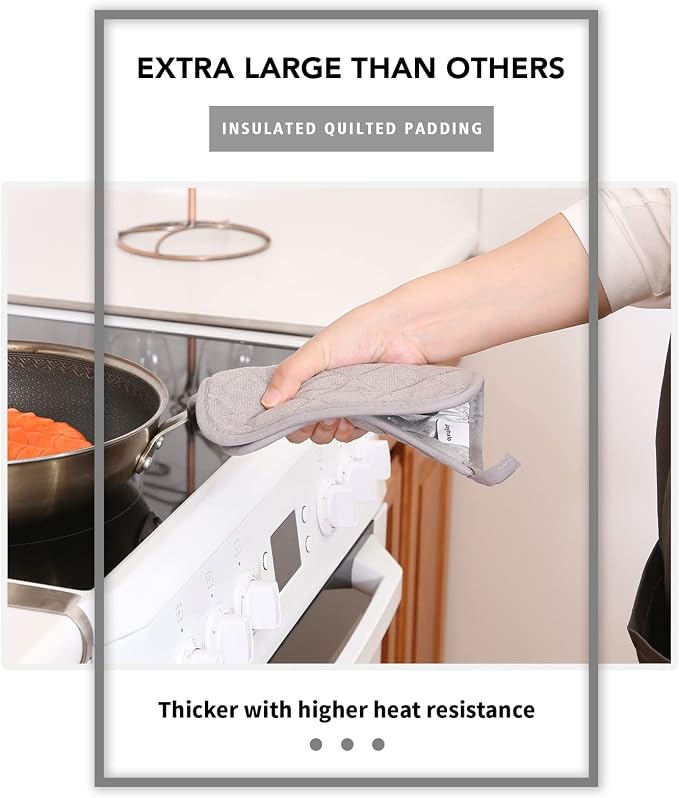 Joyhalo 6 Pack Pot Holders for Kitchen Clearance | Cotton Oven Holder with Great Heat Resistance, Potholders Sets for Kitchen, Countertops, Hot Pots and Pans, Grey