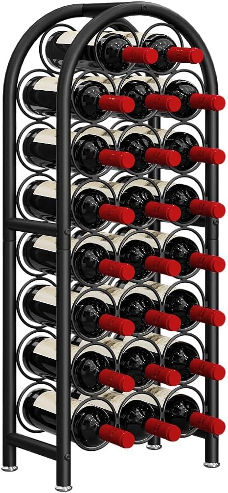 Wine Rack Free Standing Floor 23 Bottle Metal Wine Holder Organizer