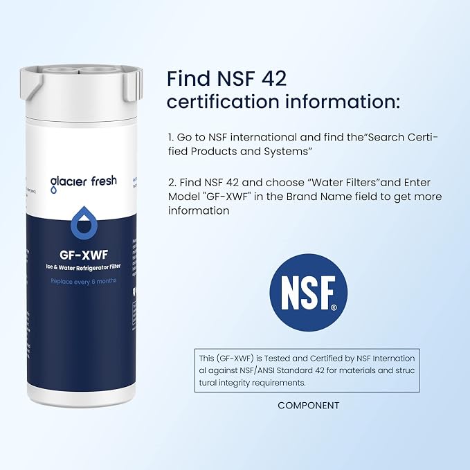 GLACIER FRESH XWF Replacement for GE XWF Refrigerator Water Filter 1 Pack