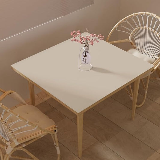 Leather Table Cover,1.8mm Thick,36x36 Inch Table Protector,Table Protector for Dining Room Table,Dining Table Protector.(Off White+Light Gray,36x36)
