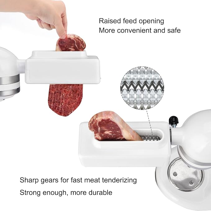 [UPGRADE] Meat Tenderizer Attachment for All KitchenAid Household Stand Mixers | Mixers Accesssories Meat Tenderizers No More Jams and Break