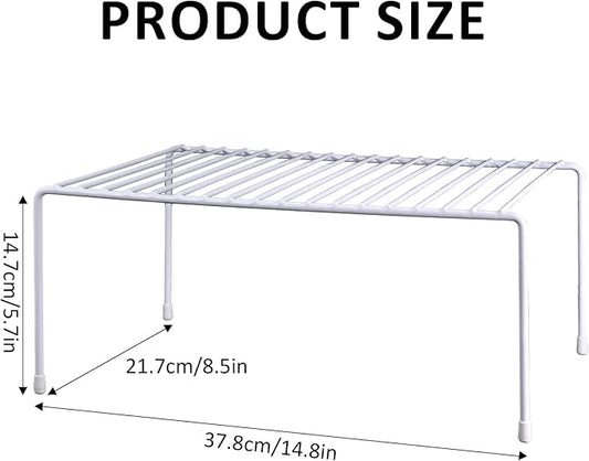 6-Pack Medium (14.8x8.5inch) Kitchen Organizer Rack, Kitchen Shelves for Spice Organization for Cabinet, Pantry Organizers and Storage, Spice Rack, Desk Organizer, White