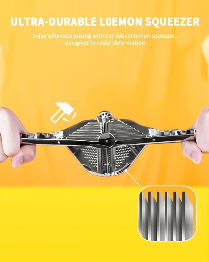 Lemon Squeezer, Stainless Steel Lemon Juicer, Manual Juicer | Manual Juicer for Lemon Citrus Lime Orange, Handheld citrus Squeezer, Heavy Duty, Exprimidor De Limones
