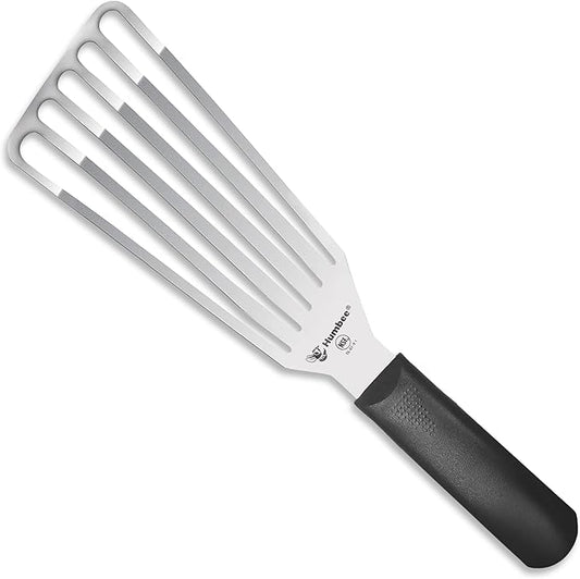 9 Inches Fish Turner, Slotted Fish Spatula Dishwasher Safe NSF, Shovel Black