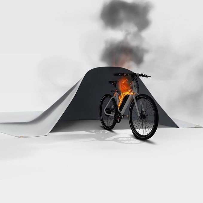 FLASLD Fireproof Lithium Battery Cover, Fastest & Simplest Way to Isolate and Extinguish Small Fires, Fire Blanket for E-Scooter and E-Bike Battery Storage Charging Protection