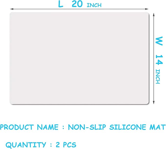 14"W x 20"L Clear Silicone Craft Mats: Large Heat Resistant Non Slip | 2 Pcs Nonstick Easy to Cut Translucent Silicone Sheets - Countertop Protector Pad for Epoxy Resin Jewelry Nail Art DIY Crafts