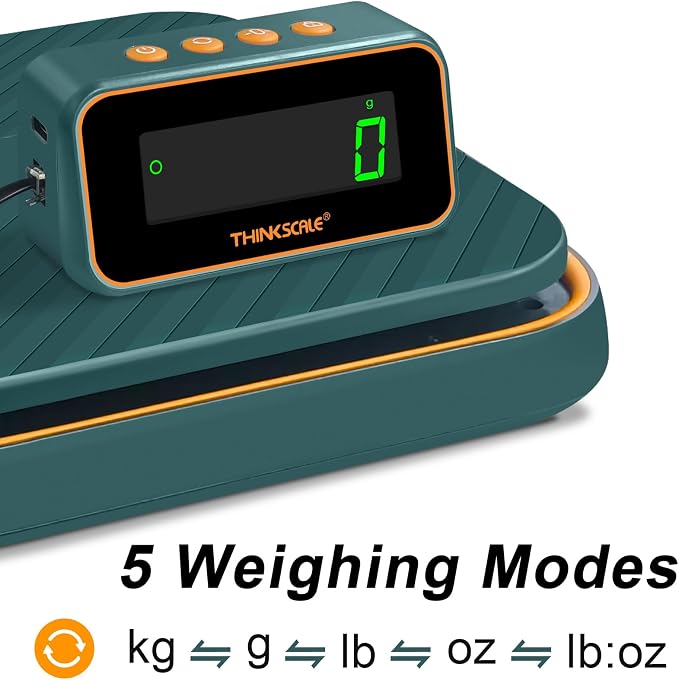 THINKSCALE Digital Shipping Scale 86lb x 0.1oz, Postal Scale | Separate LCD Display, Dual Flip-Up Platform, Tare & Hold, USB-C Charging & Battery Power for Packages & Small Business