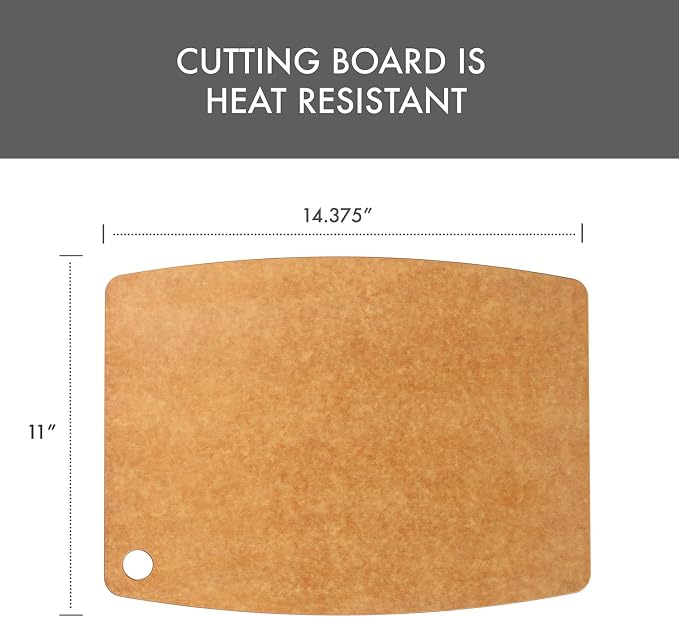Dexas Natural Fiber Composite Cutting Board, Dishwasher Safe, Knife Friendly Kitchen Prep Board, 14.3 x 11.2 Inch