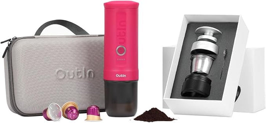 OutIn Nano Complete set Portable Espresso Machine with Double Shot Accessorries and Carry Bag