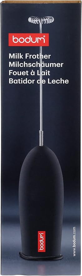 Bodum Schiuma Battery Operated Milk Frother for Coffee, Lattes, Hot Chocolate, Mocha, Cappuccino, Black