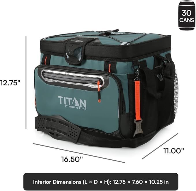 Titan by Arctic Zone Deep Freeze Cooler - Zipperless Hardbody Cooler - Deep Freeze Insulation, HardBody Liner, and SmartShelf