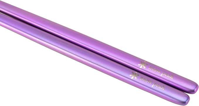 Snow Peak Titanium Chopsticks - Essential & Durable Camping Cutlery - Titanium Chopsticks with Carry Case for Convenient Storage & Packing - Utensils for Camping, HIking & Home - Purple