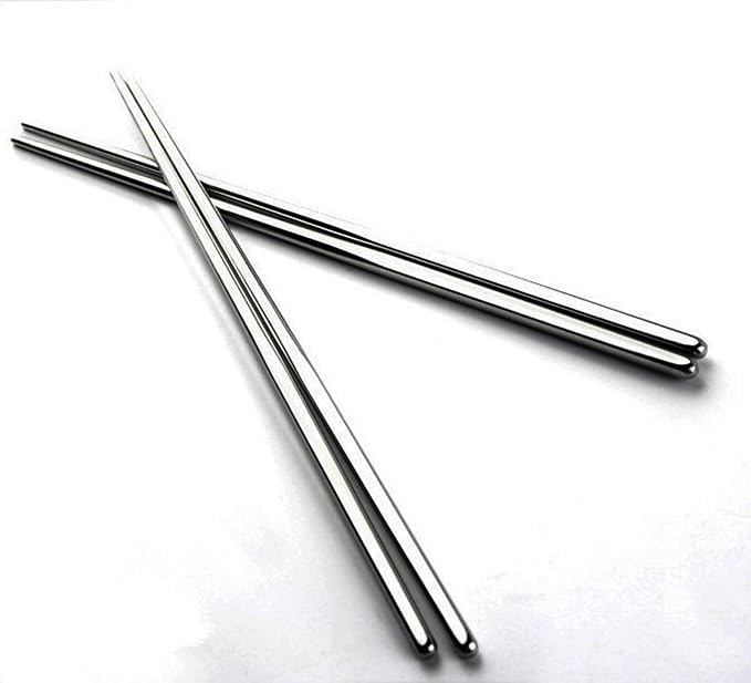 Stainless Steel Chopsticks Metal Reusable Dining Chopsticks 10 Pairs