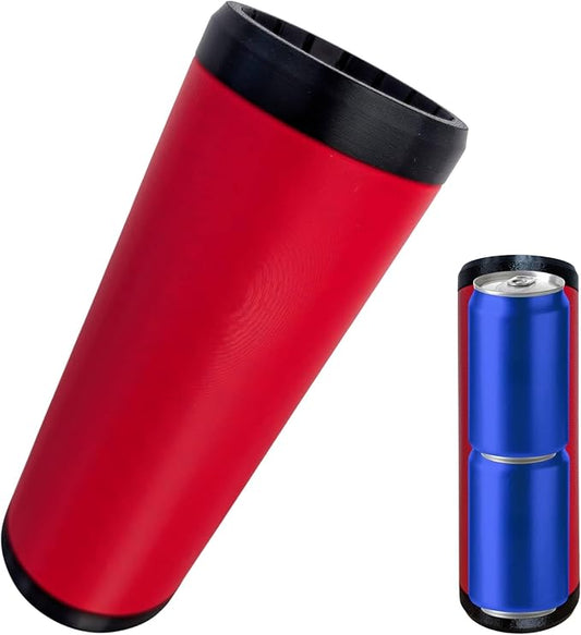 Beerzooka Double Tactical Reload Can Holder, Red | Fits 2 Standard 12oz Cans, Made in USA, 3D-Printed Plastic, Black Rim Design, For Camping and Tailgating