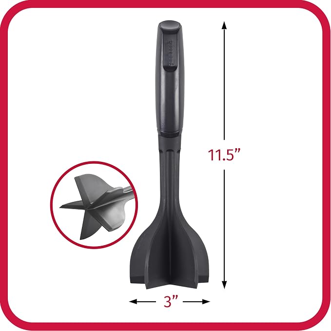 GoodCook Heat-Resistant Nylon Ground Meat Choppers with 5-Blade Heads, Ground Beef and Turkey Mixers and Choppers, Set of 2, Black