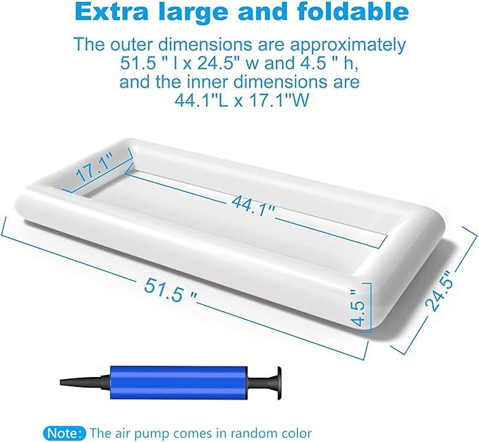 Jasonwell 3 PCS Inflatable Serving Bars Ice Buffet Salad Serving Trays Food Drink Holder Cooler Containers Indoor Outdoor BBQ Picnic Pool Party Supplies Luau Cooler w Drain Plug