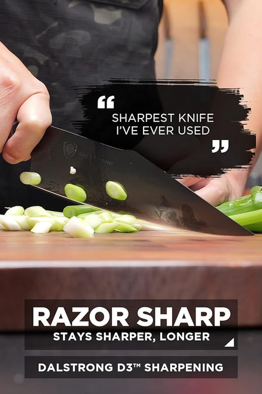 Dalstrong Santoku Knife - 7 inch - Spartan Ghost Series - Premium American Forged S35VN Powdered Steel Kitchen Knife - Razor Sharp Kitchen Knife - Maple & Red Resin Handle - Vegetable Knife - Sheath