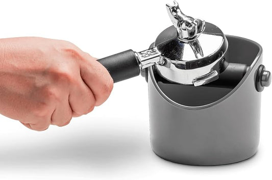 Dreamfarm Grindenstèin Sturdy, Compact, Modern Space-Saving Espresso Coffee Grind Knock Box - Silver