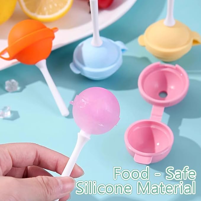 Ouliget Homemade Lollipo Popsicle Molds,Silicone Ice Cream Maker,Colorful DIY Ice Pop Molds,Reusable Storage Container for Homemade Flavored Ice Pops & Frozen Snacks, 4 Pcs
