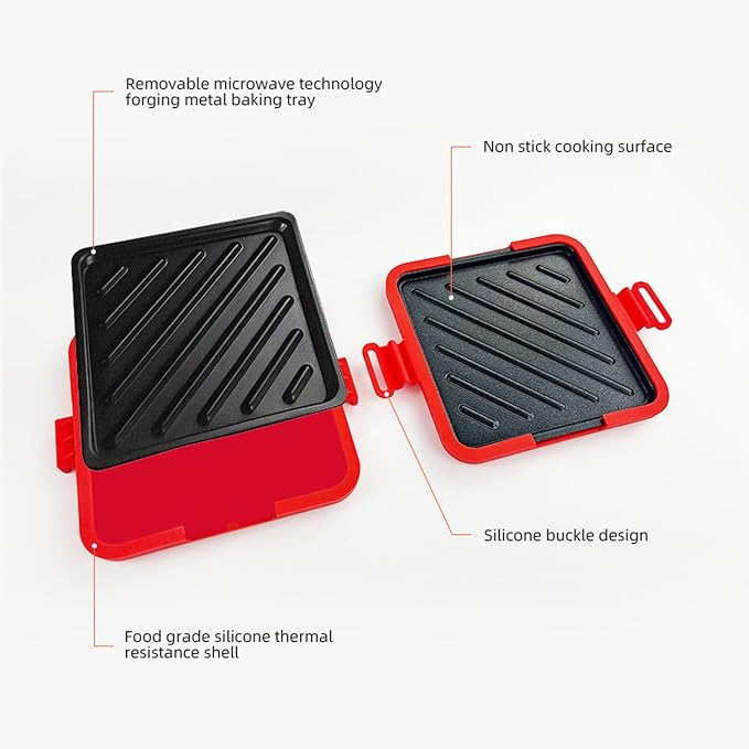 Sandwich Toaster Nonstick No Power Required Quesadilla Snacks Bread Cooker | Kitchen Bread Press Sandwich Maker Heat-Resistant Portable Breakfast Quesadilla Pie Bread for Home Apartment Dorm Party
