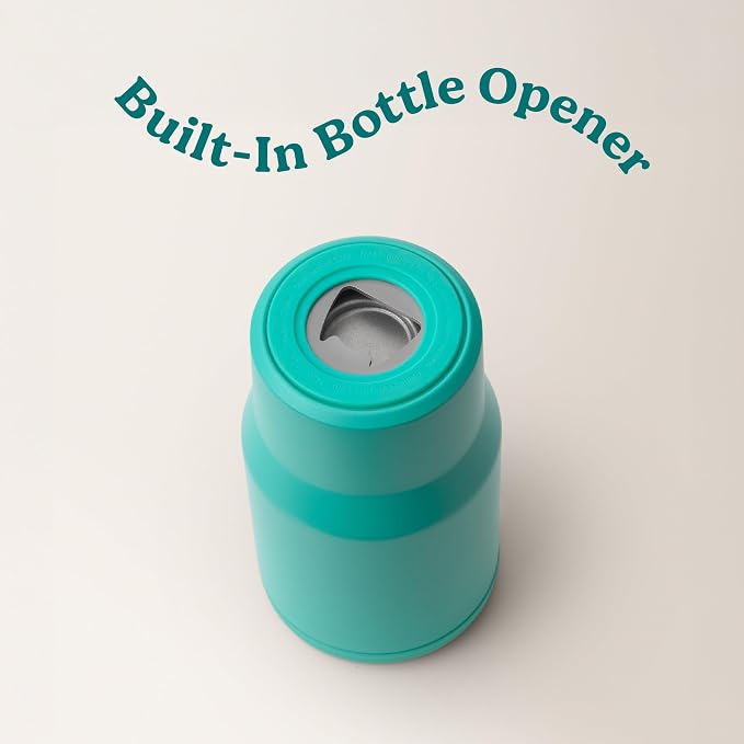 Reduce 4-in-1 Drink Cooler - Versatile Can & Bottle Holder with Vacuum Insulation - Keeps Drinks Cold Up to 4 Hours - Includes Bottle Opener - Fits Cupholders & Dishwasher Safe - 14oz - Ocean Breeze