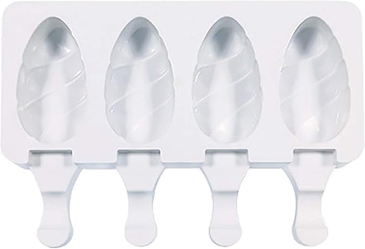 Vilihkc 2 Pack 4 Cavity Silicone Popsicle Molds for Kids with 50 Wooden Sticks