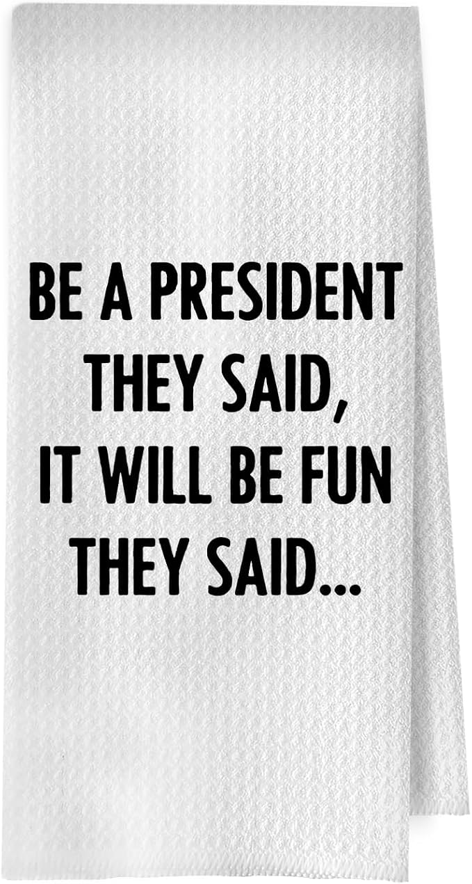 Funny Political Kitchen Towels - Political Gifts Decorative Waffle Dish Towels, Funny Hand Towel, House Warming Gifts Tea Towel, 16x24 Inches