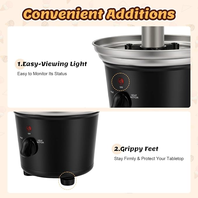 3 Tier Electric Chocolate Fountain, 120v 25w Chocolate Dipping Warmer Machine, 1 lb Capacity Hot Cocoa Fondue Tower, 430 Stainless Steel, Melts Cheese, Queso for Parties, Events & Weddings
