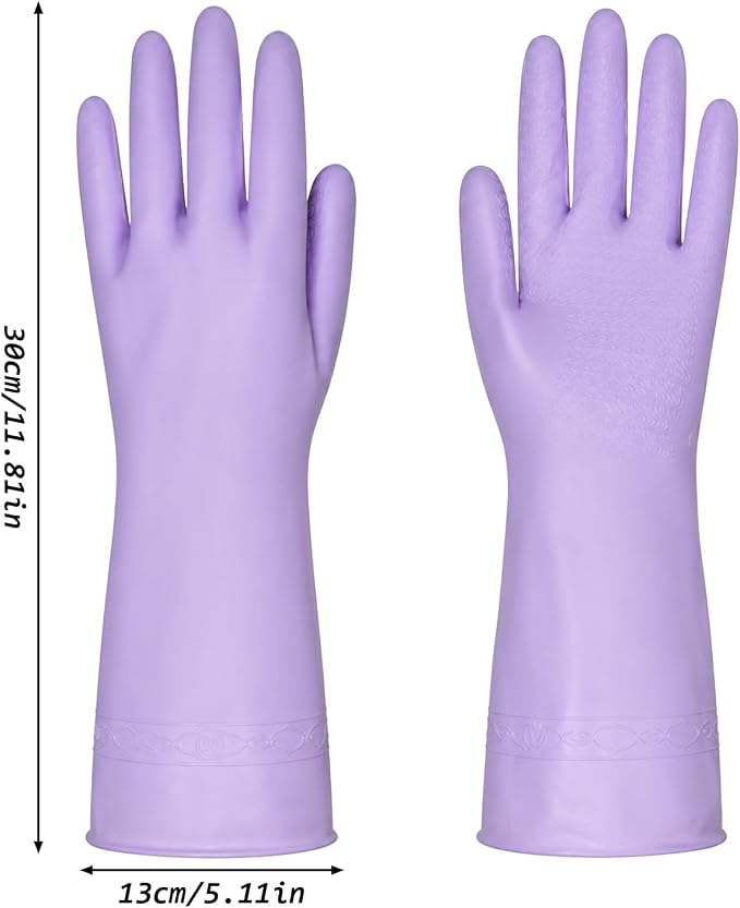 Gloves for Washing Dishes, Cleaning Rubber Gloves Medium Dish Glove for Women Dishwashing Glove Reusable for Washing Dishes, Kitchen, Purple