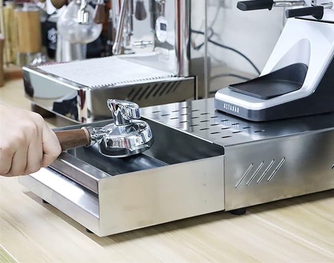 DIBTSA Espresso Knock Box Drawer, 2.5L Capacity Stainless Steel Detachable Coffee Ground Knock Container,For Home,Office,Restaurant and Coffee Shop (Silver)