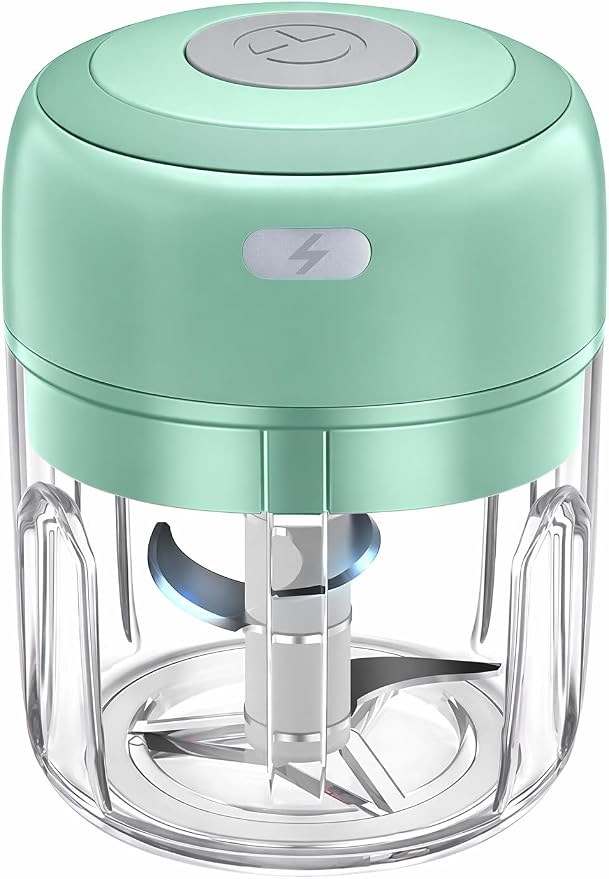 Electric Mini Vegetable Chopper, Food Chopper, Garlic Slicer Veggie, Salad, Lettuce, Onion, Chili Crusher, Tomato Dicer Chopper Cutter & Ginger Meat Mincer for Kitchen, Portable USB Chopper (250ML)
