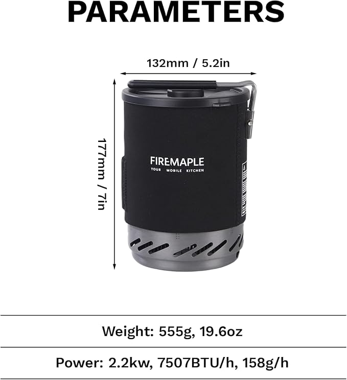 Fire-Maple Fixed Star 1 Pro Camping Stove System, Upgraded Handle, 19.6oz | 30% Faster Boil with HX Base, Piezo Ignition, Locking Handle, All-in-One, Portable, Compatible with Most Canisters