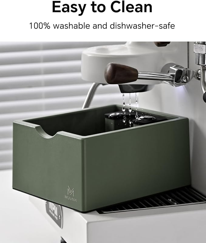 Espresso Knock Box, ABS Coffee Dump Bin for Espresso Grounds, Non-Slip Base Barista Tool, Sturdy and Compact Coffee Accessory for Unique Espresso Setup (Green)