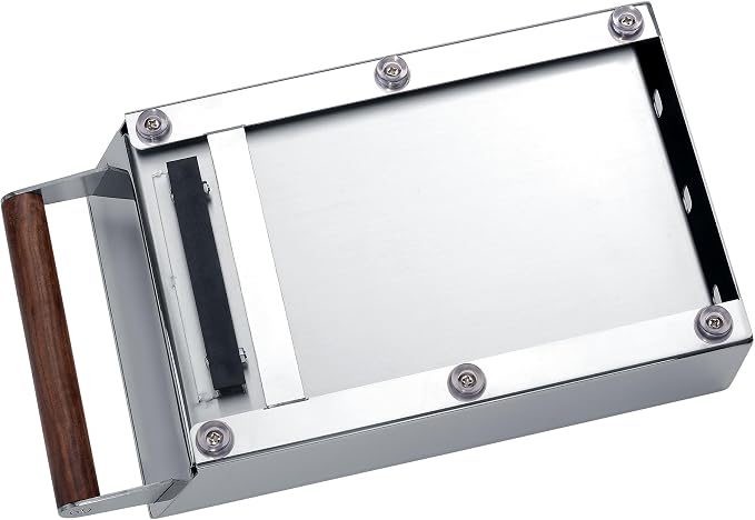 Normcore Espresso Knock Box Drawer, Espresso Knocker Drawer, 304 Stainless Steel With Walnut Wood Hand, For Home, Office, Restaurant and Coffee Shop, Mirror Finish, Size: M