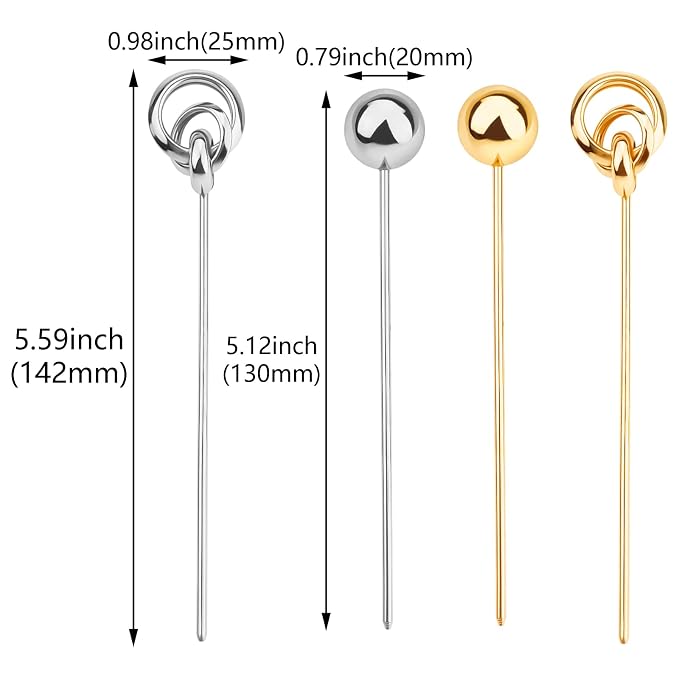 8 Pcs Metal Hair Sticks Vintage Hair Chopsticks Updo Chignon Pins Classical Hair Fork Chinese Hair Jewelry Accessories for Long Hair Women