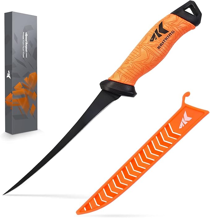 KastKing Speed Demon Pro Fillet Knife with Protective Sheath | Razor Sharp G4116 German Stainless Steel Blade, Non-Slip Grip, Corrosion-Resistant Coating, 8 Options Available