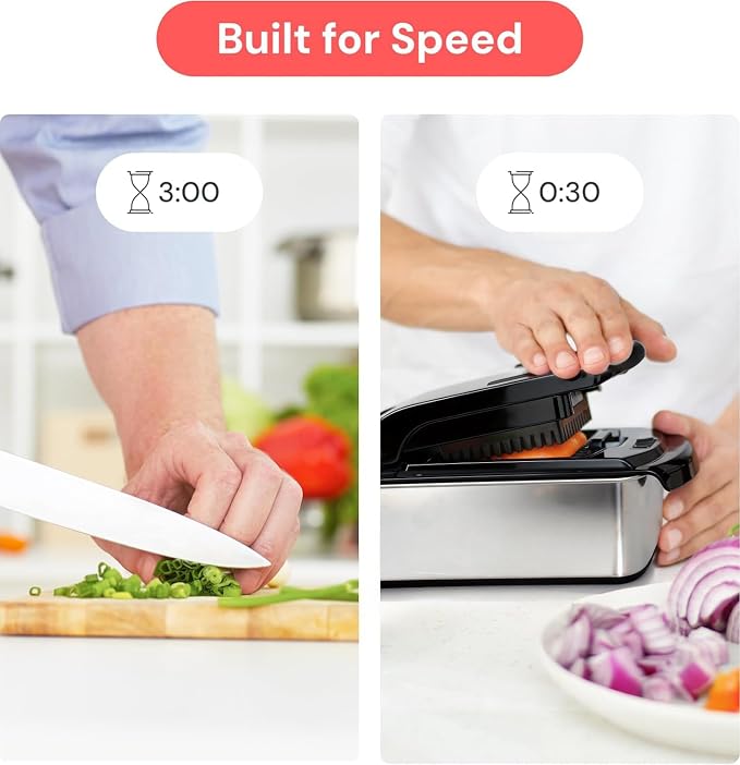 Fullstar Pro Original Vegetable Chopper & Spiralizer, Kitchen Prep Tool | 4 in 1 Veggie Slicer, Onion & Fruit Cutter with Sharp Stainless Steel Blades & Container (Stainless Steel)