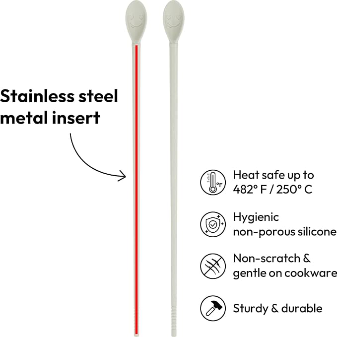 Carrotez Silicone Cooking Chopsticks, Long (12 inch) Reusable Chopsticks for Cooking, Heat Resistant, Non-Scratch, Gentle on Cookware, 1 pair - Ivory