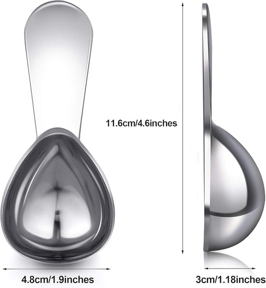 Patelai 3 Pieces Coffee Scoop Tablespoon Measuring Spoons Stainless Steel Coffee Scoops Short Handle Tablespoon for Tea Sugar Kitchen Gifts(30 ml,Silver)