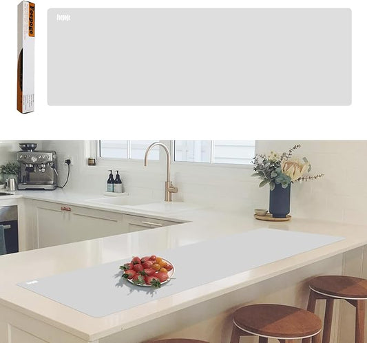 49.2" x 15.7" Large Silicone Mat for Kitchen Counter Protector, Cuttable | Silicon Countertop Protector Mat Heat Resistant Mats for Countertop, Cut to Fit Placemat Ship Roll by Foepoge, Gray