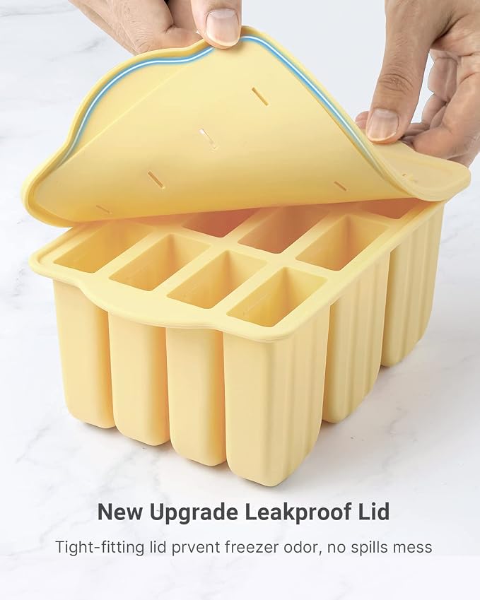 Popsicles Molds, MEETRUE 12 Pieces Silicone Popsicle Molds Easy-Release BPA-free Popsicle Maker Molds Ice Pop Molds Homemade Popsicle Ice Pop Maker with 50PCS Popsicle Sticks+Cleaning Brush