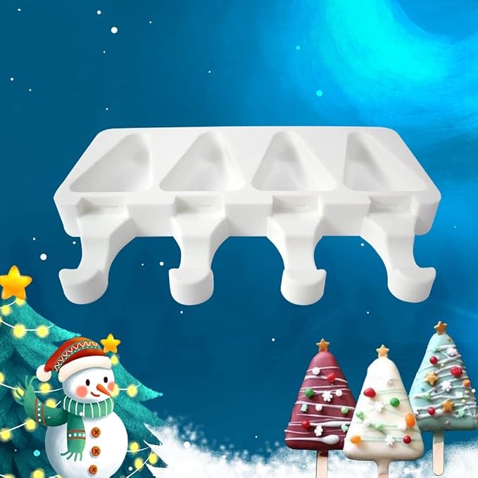 Popsicles Molds, Cake Pop Mold 4 Cavities Ice Pop Cakesicle Molds Silicone Ice Cream Mold, Silicone Popsicle Molds, Ice Pop Mold, Silicone Popsicles Molds for Kids, Reusable Popsicle Maker