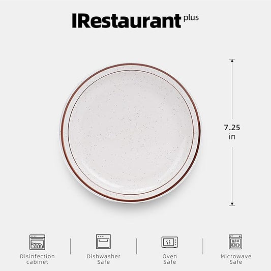 Stoneware Narrow Rim Commercial Grade Dinnerware (Brown Speckle, Plate 7.25")