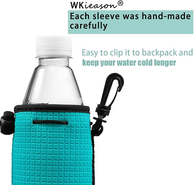 WKieason Neoprene Water Bottle Sleeves Insulators Beverage Bottle Can Sleeves Covers 16 17 18 oz Beer Bottle Sleeves Coolers Holder Non-slip Neoprene Bottle Coolier Sleeves (Neon Green/Orange/Grey)