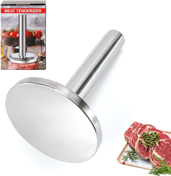 Meat Tenderizer Hammer, Meat Pounder Flattener, Stainless Steel Kitchen Meat Mallet for Flattening Steak Beef Poultry, Meat Pounder Tenderizer, Chicken Flattener Tool