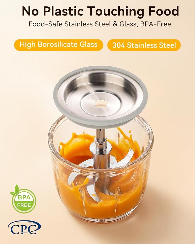 IAGREEA Baby Food Maker, 9-IN-1 Glass Baby Food Processor with Steamer | 3 Age Group Options, One Step Auto Cooking, BPA-Free, No Contact with Plastic, Manual Mode, Stainless Steel and Glass
