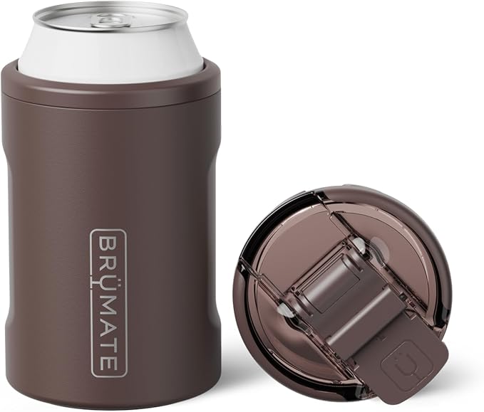 BrüMate Hopsulator Duo 2-in-1 Can Cooler Insulated for Cans + 100% Leak Proof Tumbler with Lid | Can Insulated for Hard Seltzer, Beer, Soda and Energy Drinks