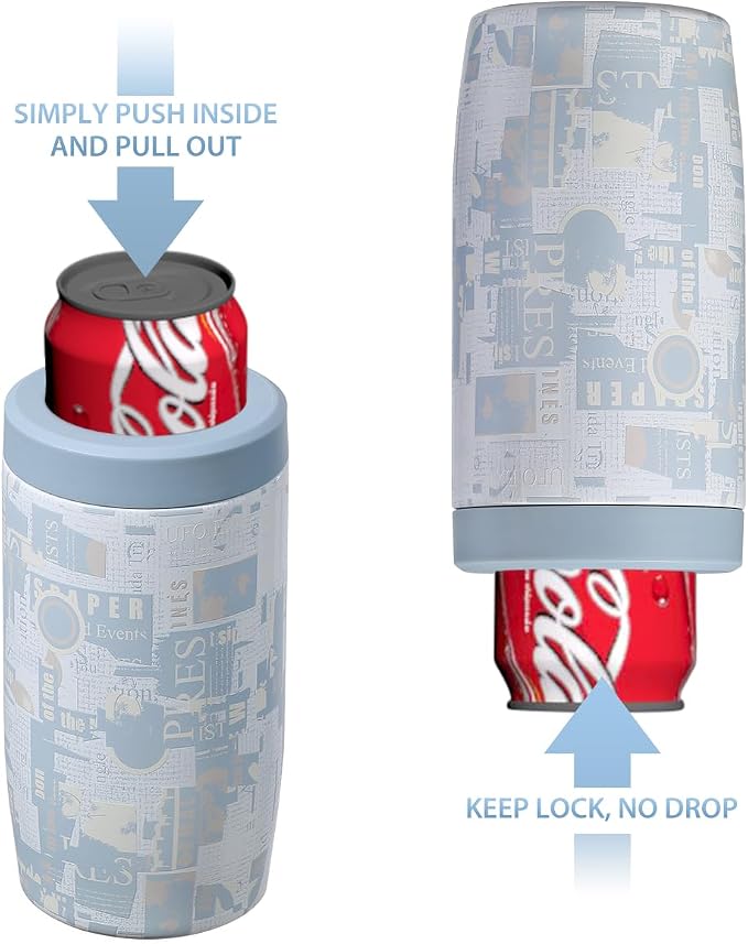 Morefeel 4-in-1 Insulated Can Cooler for 12 oz Cans & Bottles | 304 Stainless Steel Can Holder Fits 12 Oz Slim Cans, Standard Cans, Beer Bottles & Works as A Open Cup; Dishwasher Safe