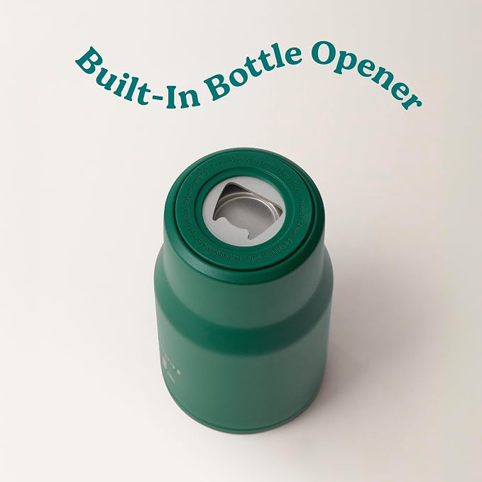 Reduce 4-in-1 Drink Cooler - Versatile Can & Bottle Holder with Vacuum Insulation - Keeps Drinks Cold Up to 4 Hours - Includes Bottle Opener - Fits Cupholders & Dishwasher Safe - 14oz - Big Green